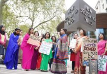 Indian Ladies in UK staged a protest outside Scotland Yard